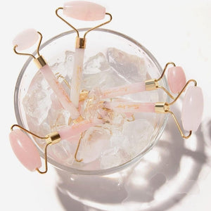 Kit Massagem Facial de Quartzo Rosa DUO