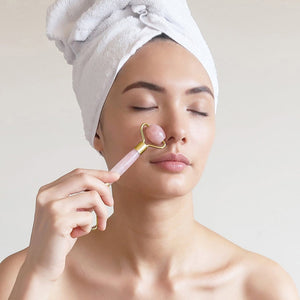 Kit Massagem Facial de Quartzo Rosa DUO
