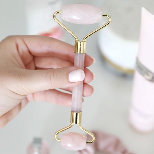 Kit Massagem Facial de Quartzo Rosa DUO