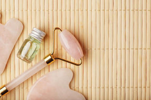 Kit Massagem Facial de Quartzo Rosa DUO