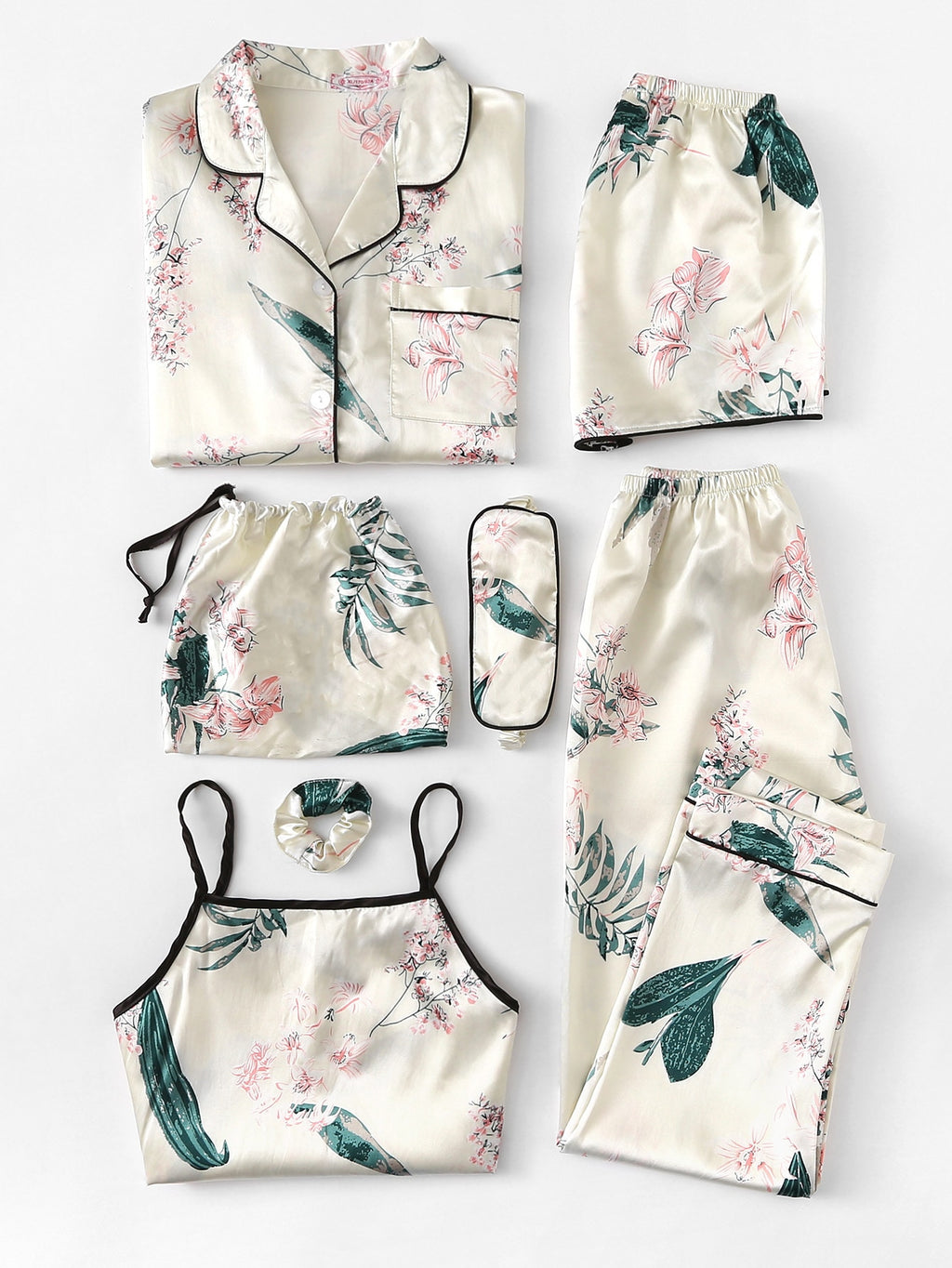 Conjunto de pijama floral 7pcs - Elfmaeve