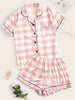 Conjunto de pijama com estampa xadrez - Elfmaeve