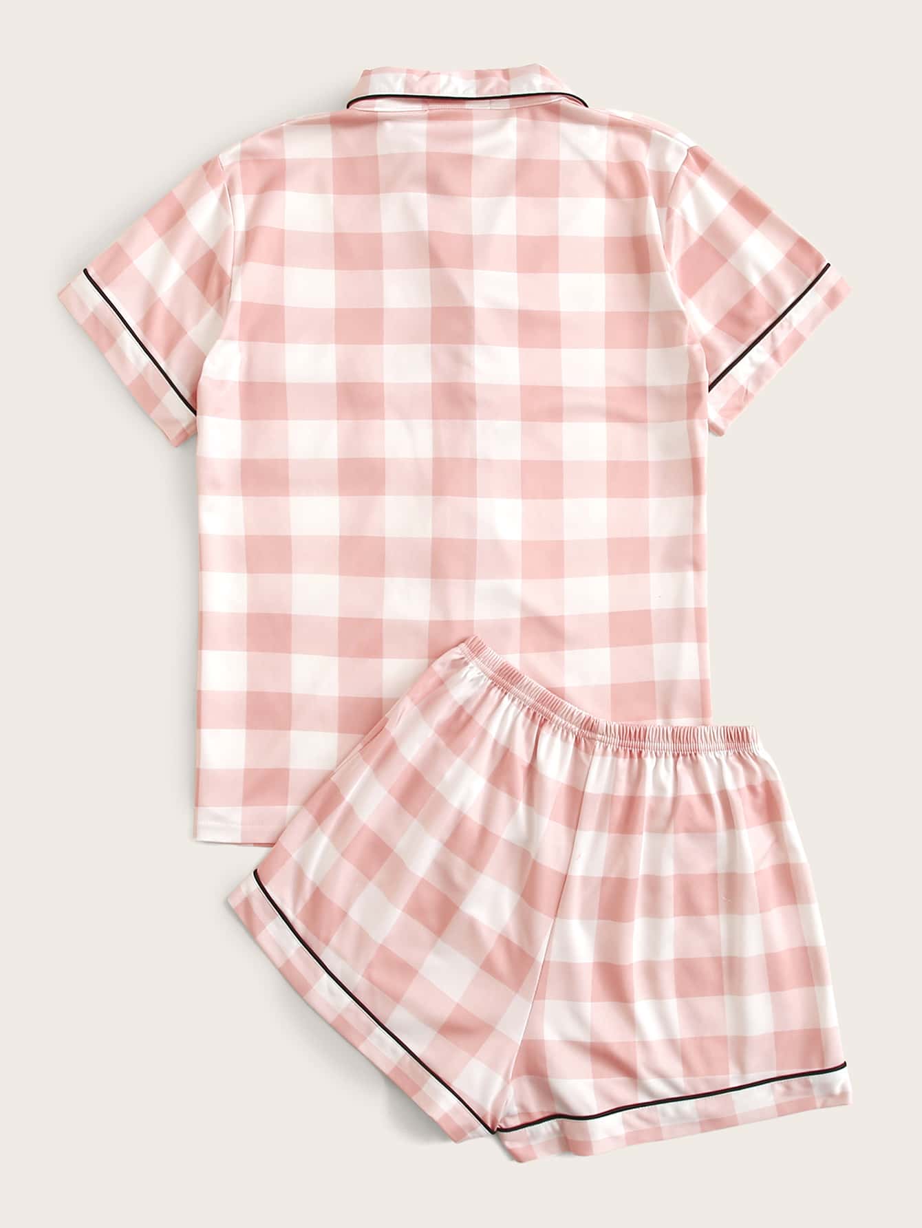Conjunto de pijama com estampa xadrez - Elfmaeve