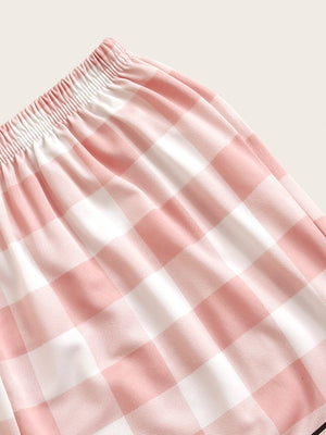 Conjunto de pijama com estampa xadrez - Elfmaeve