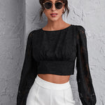 Blusa elegante feminina com costas abertas - Elfmaeve