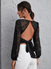 Blusa elegante feminina com costas abertas - Elfmaeve