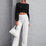 Blusa elegante feminina com costas abertas - Elfmaeve
