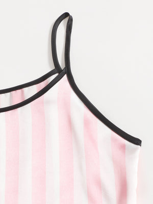 Conjunto de pijama de cetim listrado - 4 pcs - Elfmaeve