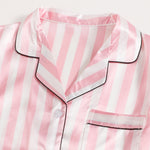 Conjunto de pijama de cetim listrado - 4 pcs - Elfmaeve