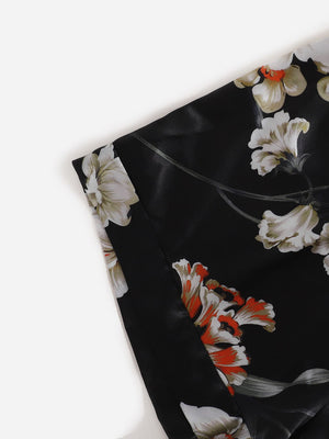 Conjunto de pijama de cetim floral - 5 peças - Elfmaeve