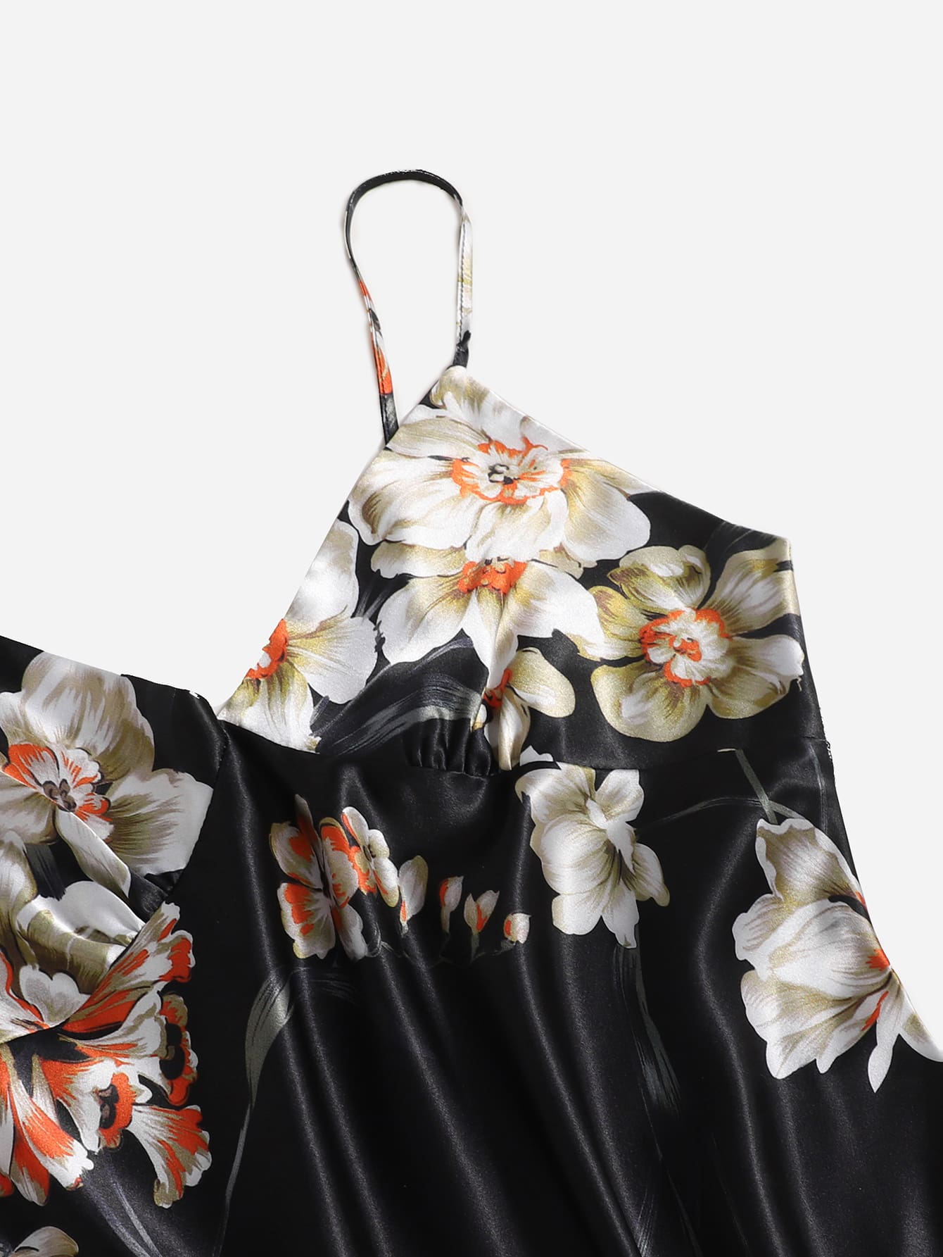 Conjunto de pijama de cetim floral - 5 peças - Elfmaeve