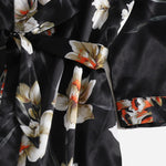 Conjunto de pijama de cetim floral - 5 peças - Elfmaeve