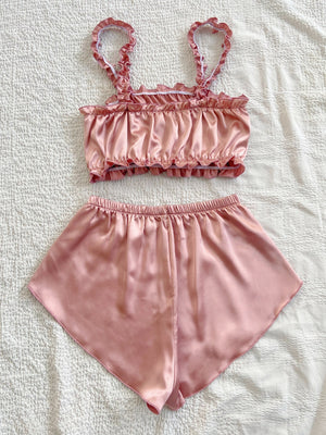 Conjunto de Pijama de Cetim com Babados Elfmaeve - Elfmaeve