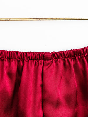 Conjunto de pijama de cetim rubi - Elfmaeve