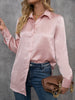 Camisa feminina elegante de cetim - Elfmaeve