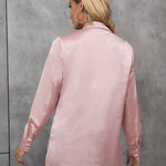 Camisa feminina elegante de cetim - Elfmaeve