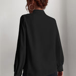 Camisa feminina com laço e manga longa - Elfmaeve