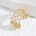 Anel banhado a ouro com pedras - Elfmaeve