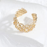 Anel banhado a ouro com pedras - Elfmaeve
