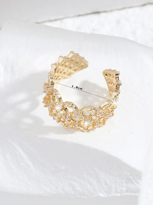 Anel banhado a ouro com pedras - Elfmaeve