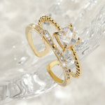 Anel banhado a ouro com pedras - Elfmaeve