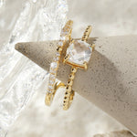 Anel banhado a ouro com pedras - Elfmaeve