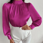 Camisa feminina elegante manga longa - Elfmaeve