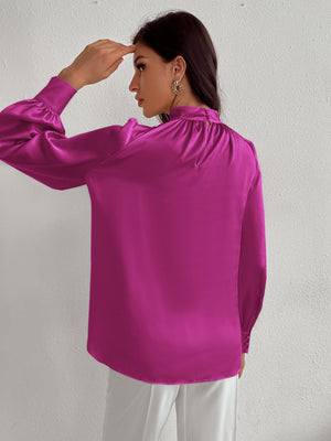 Camisa feminina elegante manga longa - Elfmaeve
