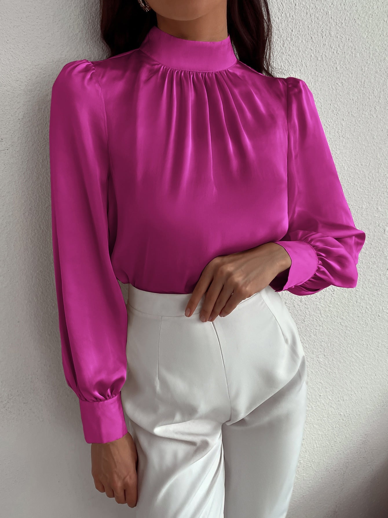 Camisa feminina elegante manga longa - Elfmaeve