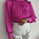 Camisa feminina elegante manga longa - Elfmaeve