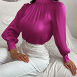 Camisa feminina elegante manga longa - Elfmaeve