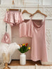 Conjunto de Pijama de Cetim com Amarração Frontal - Elfmaeve