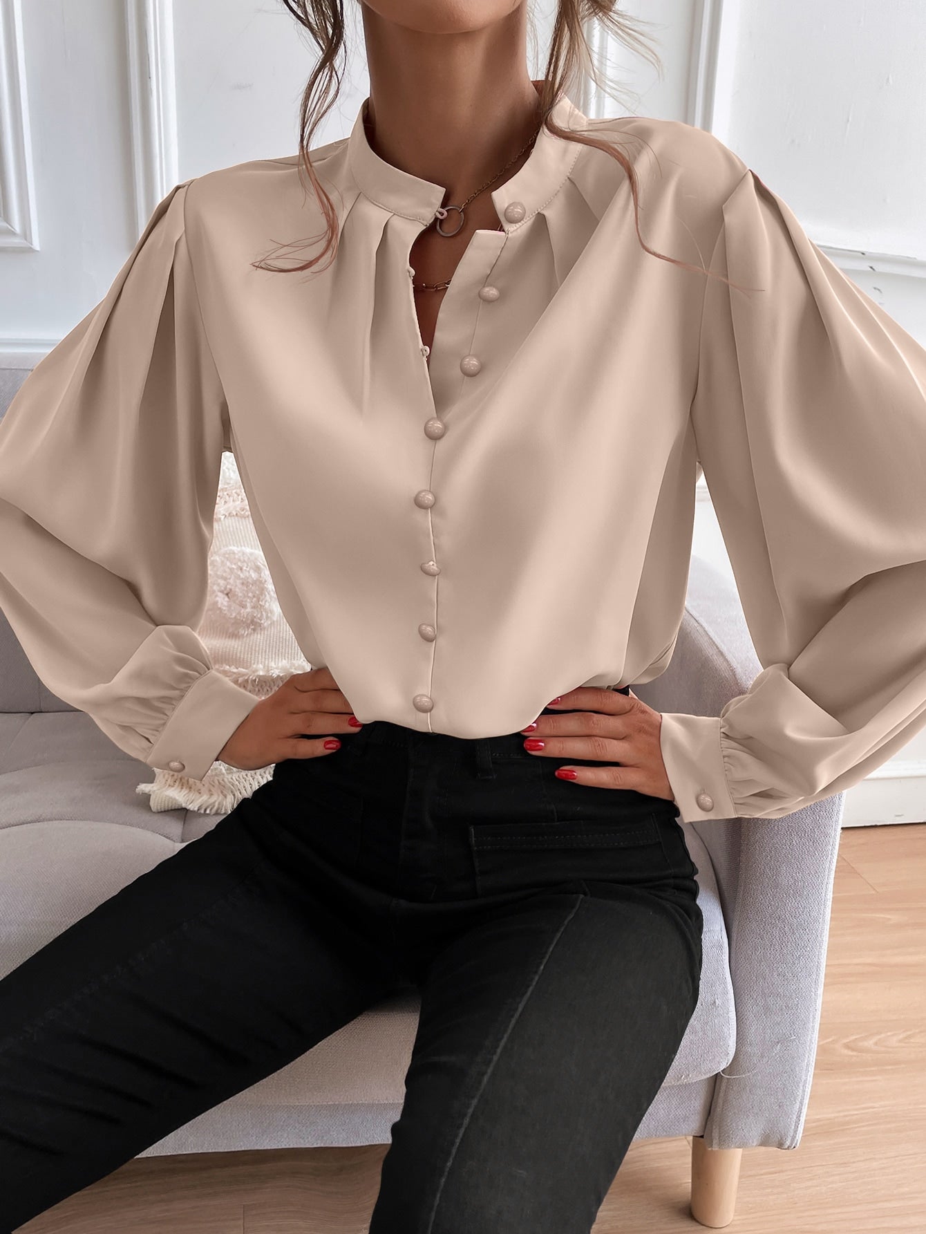 Blusa feminina social de botões - Elfmaeve
