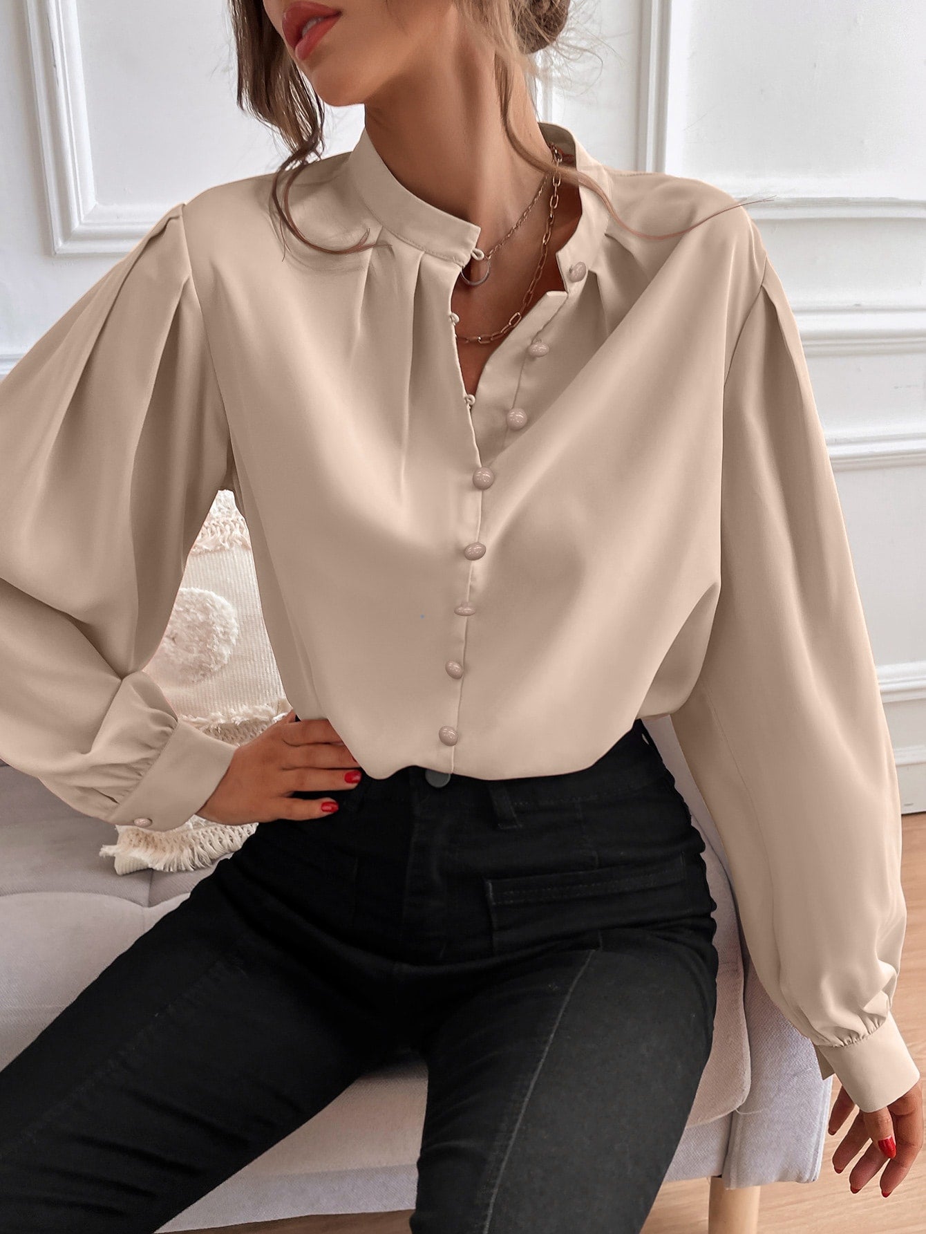 Blusa feminina social de botões - Elfmaeve
