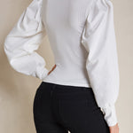 Blusa feminina elegante de manga longa - Elfmaeve