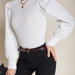 Blusa feminina elegante de manga longa - Elfmaeve