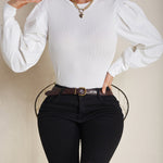 Blusa feminina elegante de manga longa - Elfmaeve
