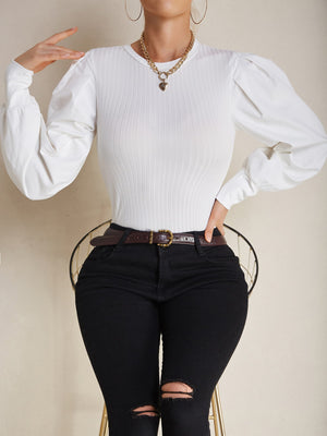 Blusa feminina elegante de manga longa - Elfmaeve