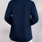 Blusa feminina elegante gola alta com laço - Elfmaeve
