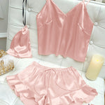 Conjunto de pijama de Cetim com babado - Elfmaeve