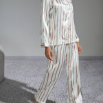 Conjunto de pijama listrado de cetim - Elfmaeve