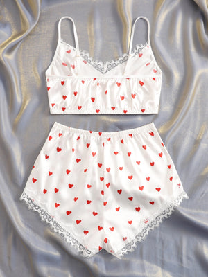 Conjunto de pijama com estampa de corações - Elfmaeve