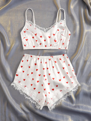 Conjunto de pijama com estampa de corações - Elfmaeve