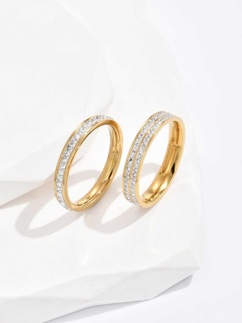 Kit anéis - banhado a ouro com strass - Elfmaeve