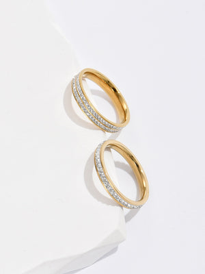 Kit anéis - banhado a ouro com strass - Elfmaeve