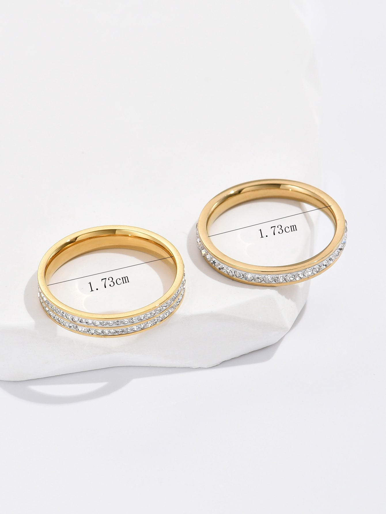 Kit anéis - banhado a ouro com strass - Elfmaeve
