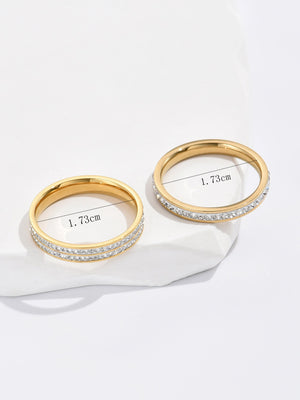 Kit anéis - banhado a ouro com strass - Elfmaeve