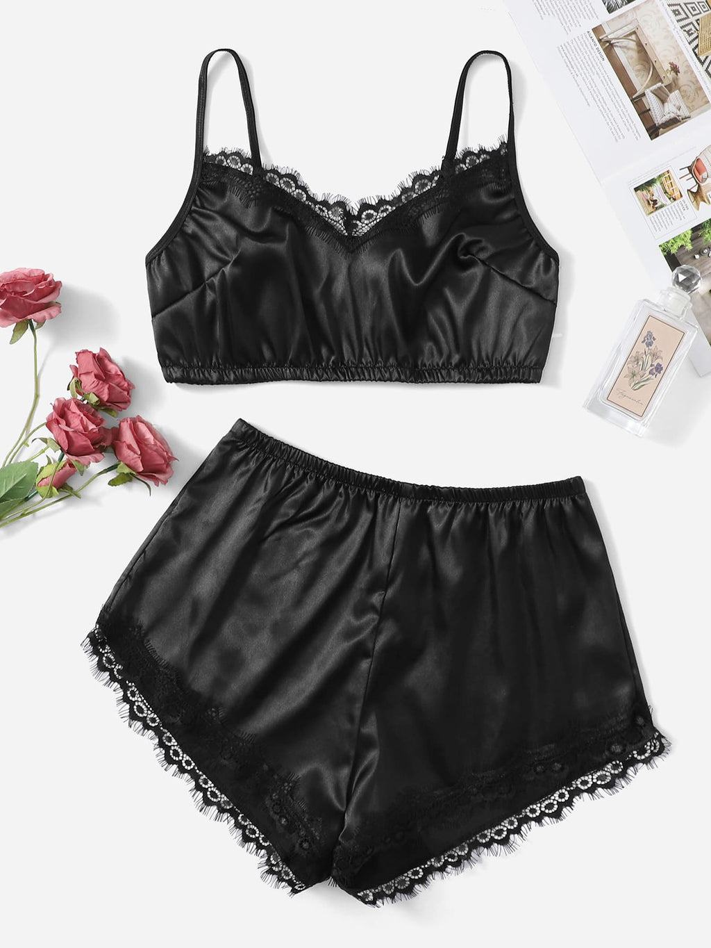 Conjunto de pijama de cetim Luxury - Elfmaeve