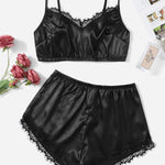 Conjunto de pijama de cetim Luxury - Elfmaeve