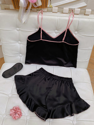 Conjunto de Pijama de Cetim com Babados Elfmaeve - Elfmaeve